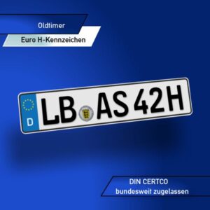 Fahrradträger und Anhänger EURO H-Kennzeichen für Oldtimer