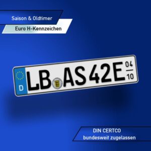 Fahrradträger und Anhänger EURO E+Saison-Kennzeichen für Elektrofahrzeuge