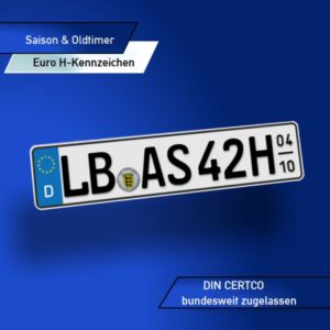 Fahrradträger und Anhänger EURO H+Saison-Kennzeichen für Oldtimerv