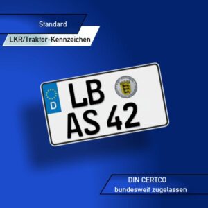 Leichtkraftrad und Traktor Kennzeichen 240x130 und 255x130 zweizeilig