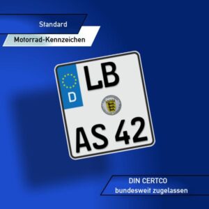 Motorradkennzeichen zweizeilig in EU-Ausführung