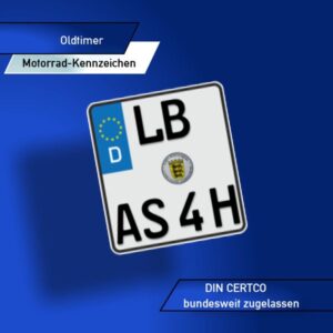 Motorrad H-Saisonkennzeichen mit Saisonzeitraum und H-Zusatz